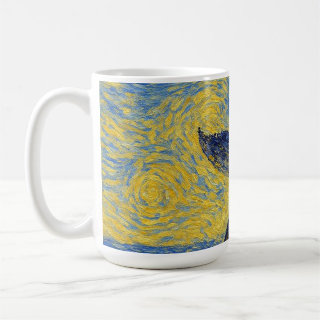 Diving Humpback van Gogh style mugs (Gauche)