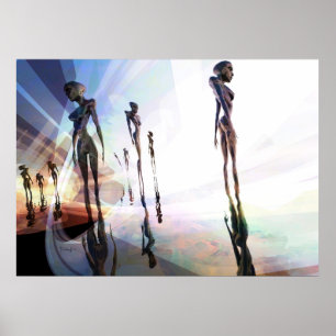 Diviseurs légers - affiche surréaliste d'art