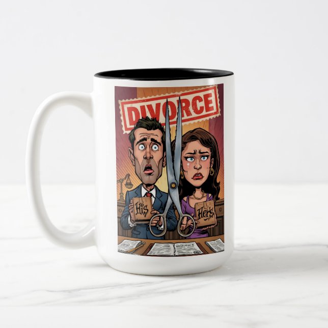 Divorce Announcement on Mug (Gauche)