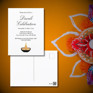 Diwali Celebration Diya Invitation Carte postale