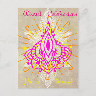 Diwali Célébrations Carte postale Invitation