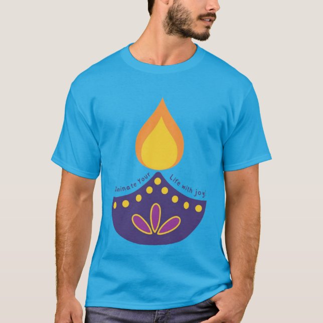 Diwali Diya T-Shirt - Célébrer le Festival de Li (Devant)