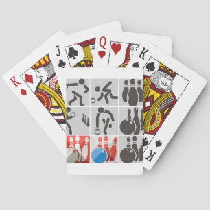 Dix cartes de jeu d'icônes de bowling de Pin