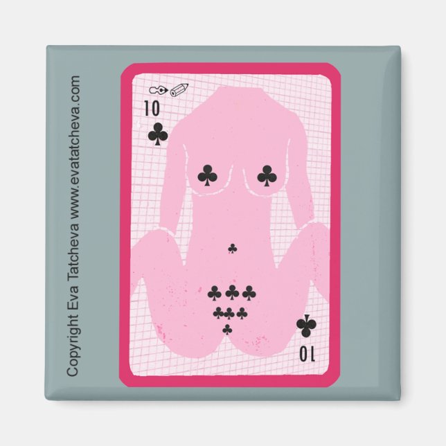 'Dix de pique' Designer Frigo Magnet (Devant)