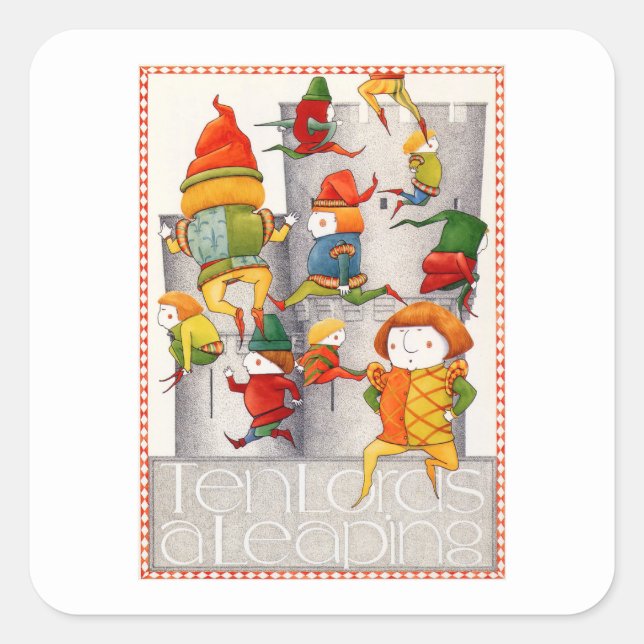 DIX LORDS UN Stickers Carré LEAPAPING (Devant)