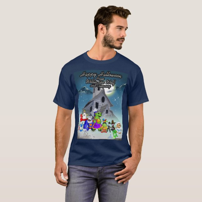 Dix Petits Monstres : T-Shirt Halloween (Cursif) (Devant entier)