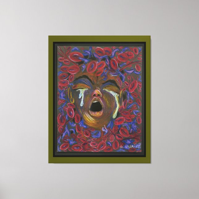 Dix redéfinis - Toile d'art en faucille vert d'imp (Recto)