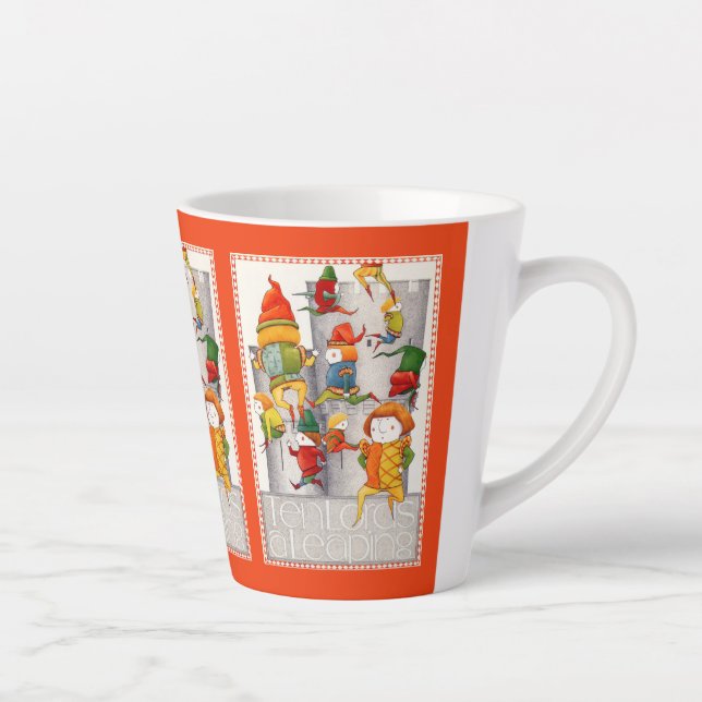 DIX SEIGNEURS QUI SAUTENT Mug à Latte - Rouge (Droite)