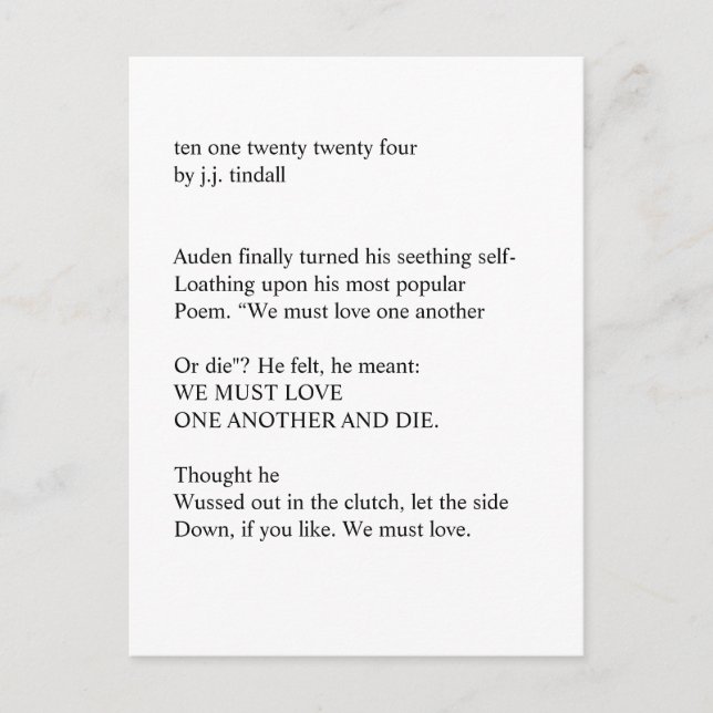 dix un vingt vingt quatre Carte postale (Devant)