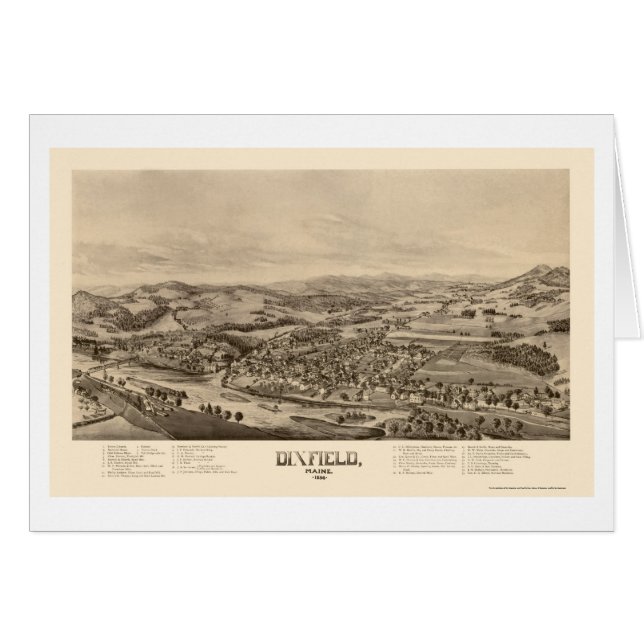 Dixfield, JE carte panoramique - 1896 (Devant horizontal)