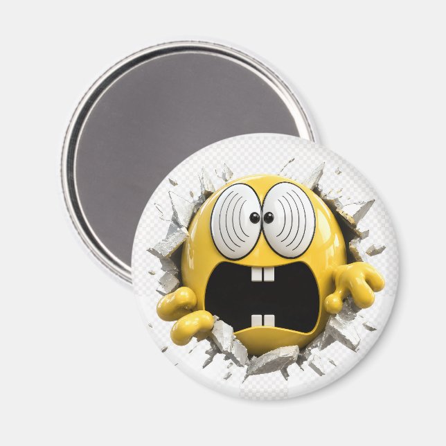 Dizzy 3D Emoji Round Magnet (Recto/Verso)