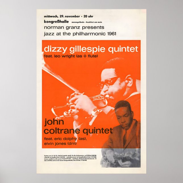 Dizzy Gillespie - John Coltrane affiche jazz - Jaz (Devant)