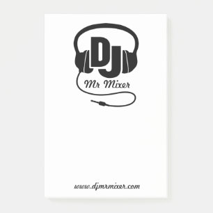 DJ casque musique demande de musique post-it notes