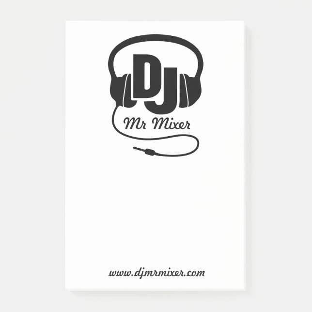 DJ casque musique demande de musique post-it notes (Devant)