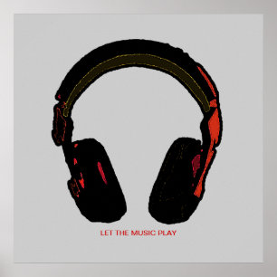 dj casque musique impression murale