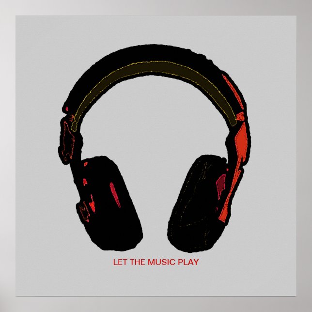 dj casque musique impression murale (Devant)