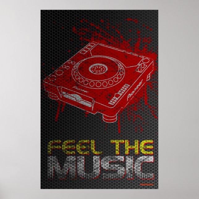 DJ Feel The Music Poster - Pioneer CDJ Graffiti (Devant)