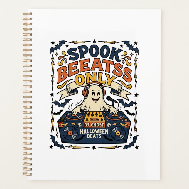 DJ Ghost Spooky Beats Gravure Vintage Halloween  (Devant)