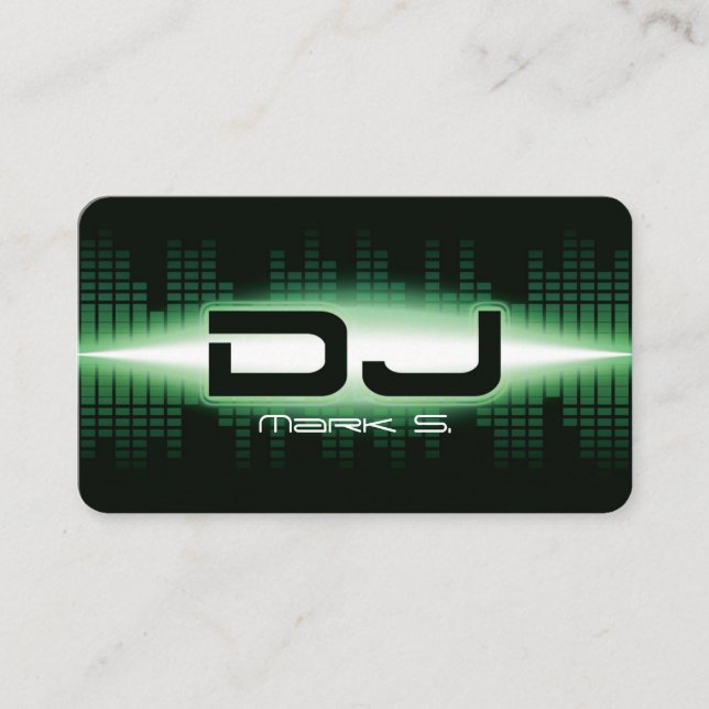 DJ Modern Green Carte de visite (Devant)