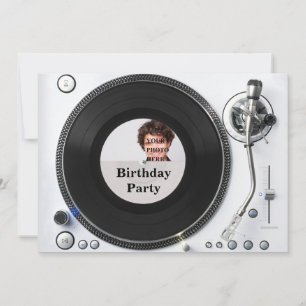 DJ platine photo anniversaire Invitation