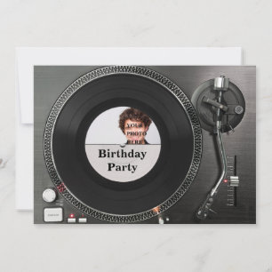 DJ platine photo anniversaire Invitation