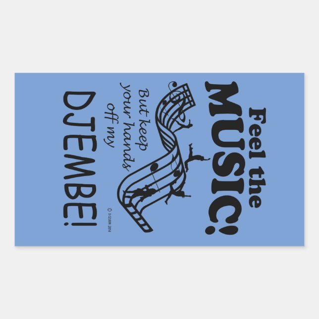 Djembe Sentez La Musique Sticker Rectangulaire (Devant)