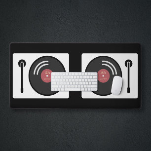 DJ's Tourne-disque & Vinyl Record Desk Mat