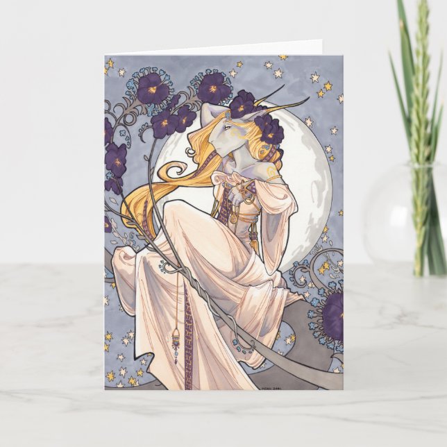 Dlane à la carte de voeux de blanc de crépuscule (Devant)