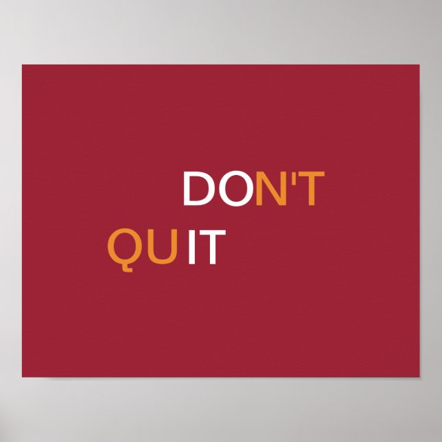 Do It, Don't Quit - Poster Motivationnel (Devant)