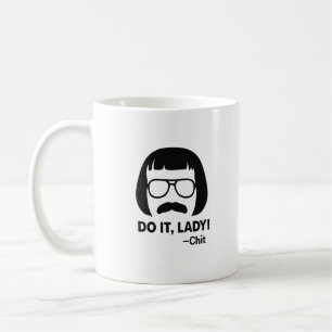 Do It Lady mème Mug - Minimaliste Black Head Logo