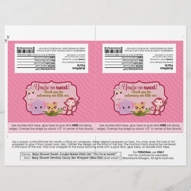 do-it-yourself Bébés Jungle Doux 1,55 oz Wrappers  (Devant)