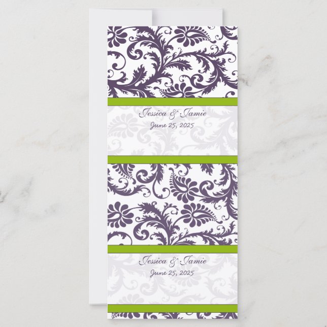 do-it-yourself Cartes de Place Mariage damassé Vin (Dos)