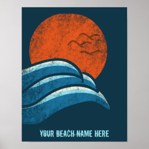 DO-IT-YOURSELF Custom Travel Poster Beach Ocean Su