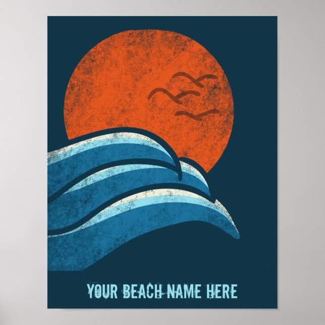 do-it-yourself Custom Travel Poster Plage Ocean Su (Devant)