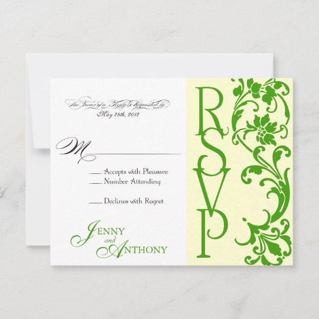 do-it-yourself Elegant Simple RSVP en Crème et Eme (Devant)