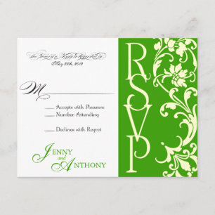 do-it-yourself Elegant Simple RSVP en Emeraude et
