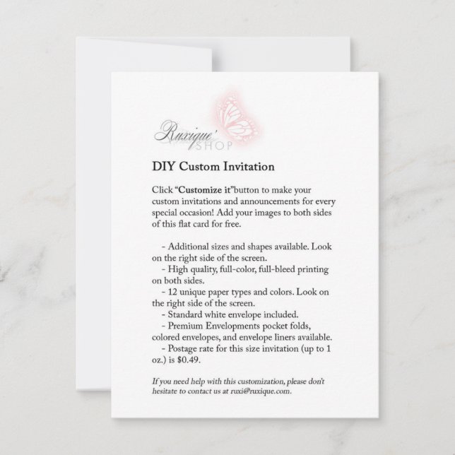 do-it-yourself personnalisable 4,25 x 5,5 Carte de (Devant)