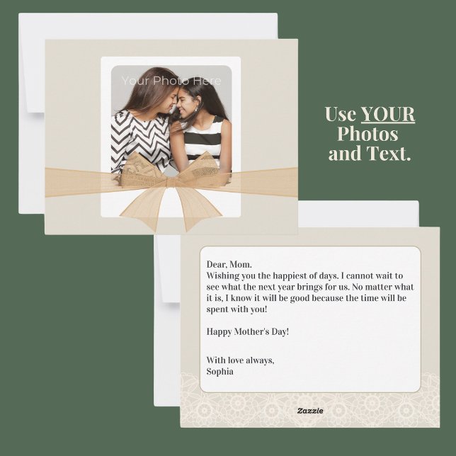 do-it-yourself photo Carte de fête des mères avec  (Your own photo and text custom message Mother's Day card for mom, grandma, mother-in-law. )