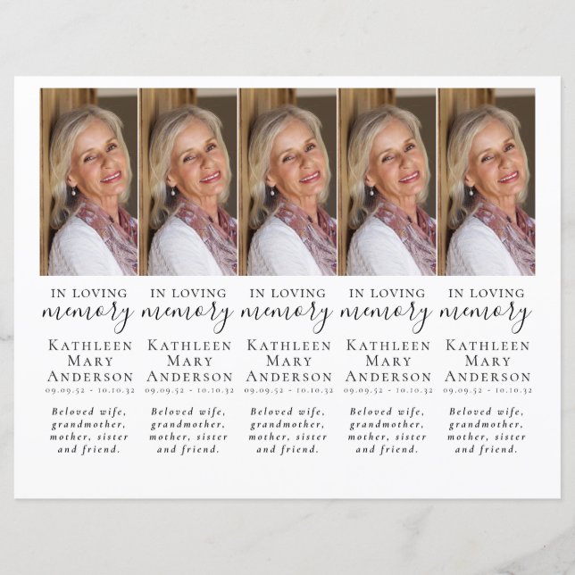 do-it-yourself Photo Sympathy Funeral Prayer Signe (Devant)