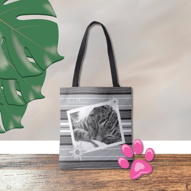 do-it-yourself sac fourre-tout rayé noir et blanc  (Créateur téléchargé)