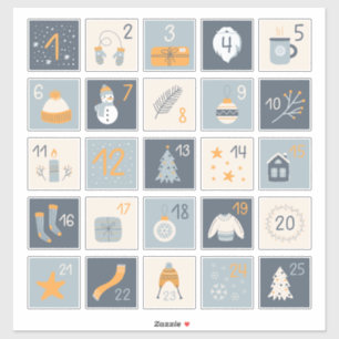do-it-yourself Stickers Calendrier de l'Avent ROUG