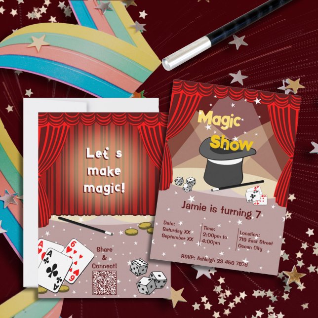 Do Magic Kids 7th Birthday Party Invitation (Let's Do Magic Kids 7th Birthday Party Invitation)