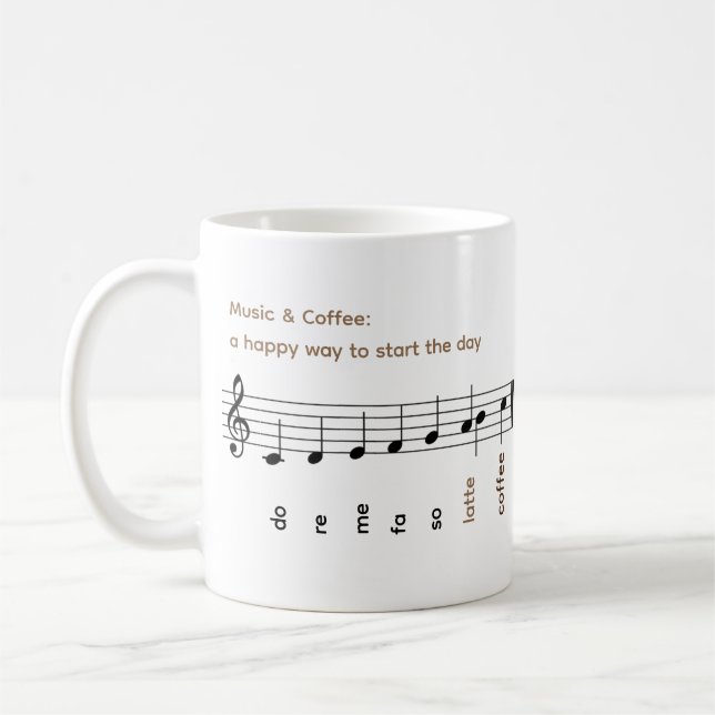 Do Re Mi Fa So Latte Coffee Music Happy Day Mug (Gauche)