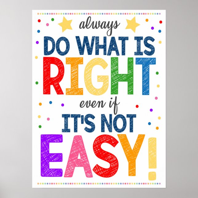 Do What Is Right Classroom Poster (Devant)