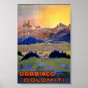 Dobbiaco Toblach Italie Affiche de Voyage Vintage