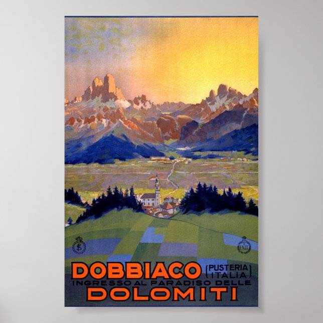 Dobbiaco Toblach Italie Affiche de Voyage Vintage (Devant)