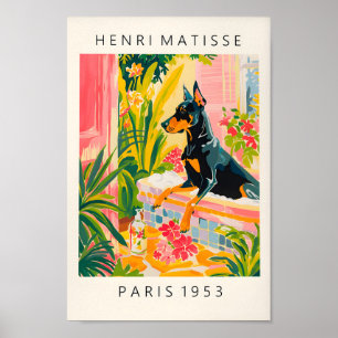 Doberman Dans La Baignoire, Drôle Poster De Salle