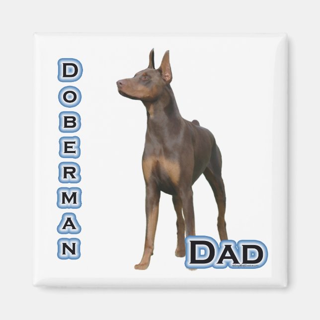 Doberman de rouille Papa 4 - Aimant (Devant)