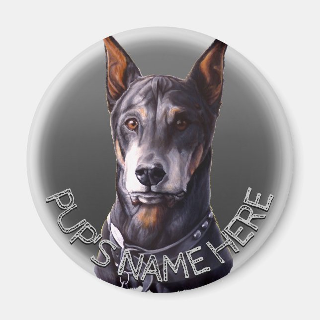 Doberman Magnets personnalisable Chien Frigo Magne (Devant)