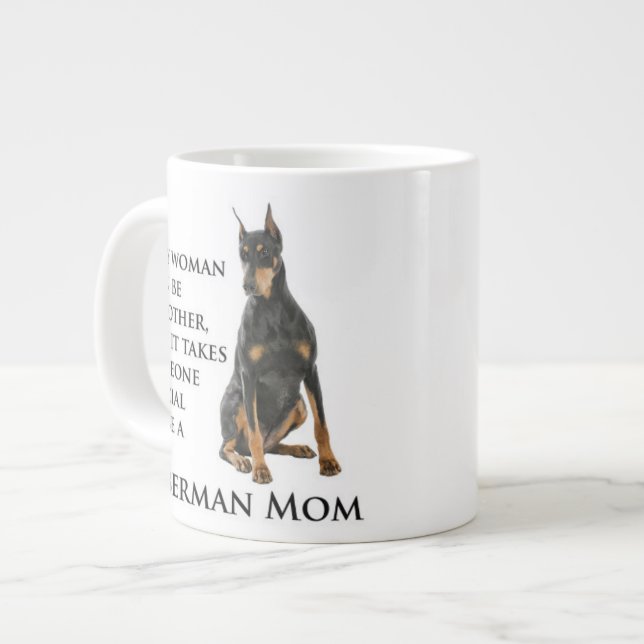 Doberman Mama Jumbo Mug (Devant gauche)